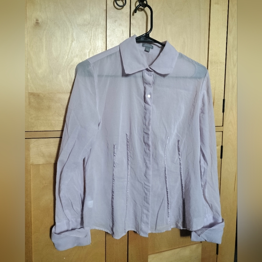 Violet Color Classy Ann Taylor Button Down 100% Cotton